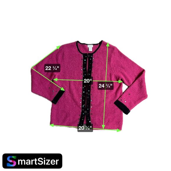 2/$18 SALE! Sigrid Olsen Cardigan Sweater Womens Size‎ M Pink Boucle Beaded - Picture 2 of 9